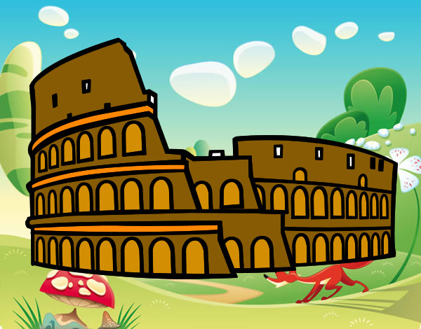 Desenho Anfiteatro de Roma pintado por feromonas