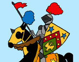 Desenho Cavaleiro a cavalo pintado por anady