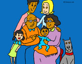 Desenho Família pintado por larisa 