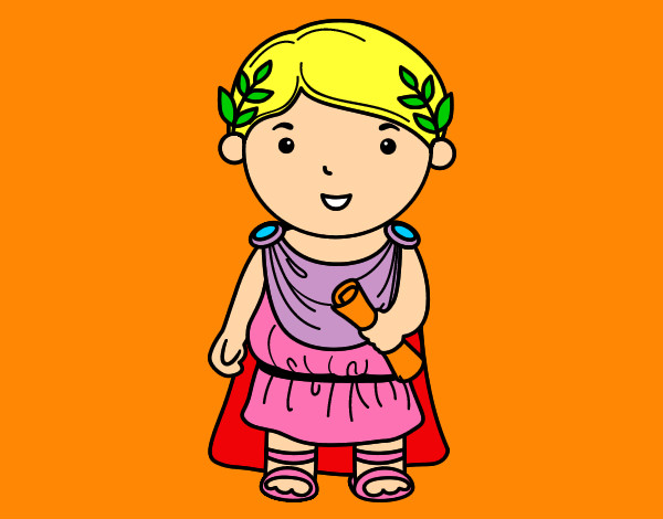 Desenho Julio César de criança pintado por flora