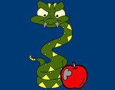 Desenho Serpente e maçã pintado por ViD4LoK4