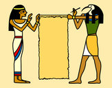 Desenho Cleopatra e Thot pintado por ImShampoo