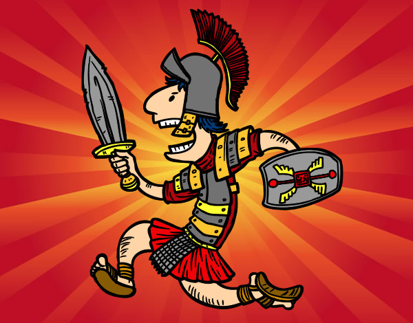 Desenho Soldado romano a corre pintado por ImShampoo