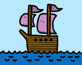 Desenho Barco no alto-mar pintado por clarab