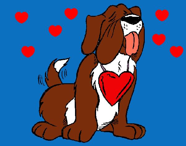 Desenho Cão apaixonado pintado por ImShampoo