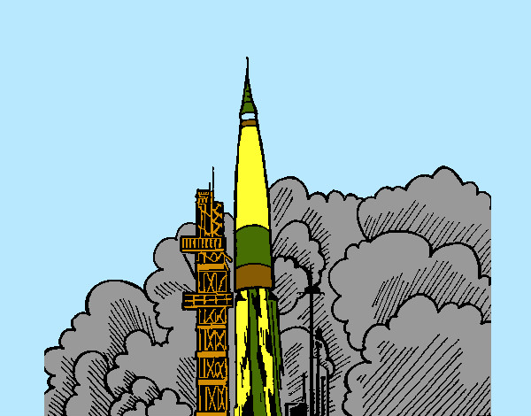 Desenho Lançamento foguete pintado por clarab