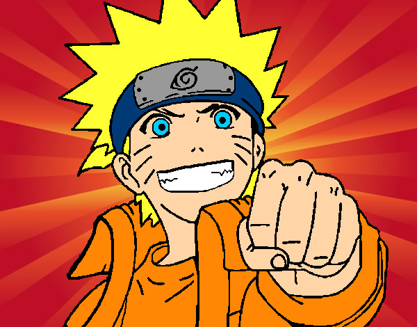 Desenho Naruto alegre pintado por lyta