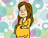 Desenho Mulher grávida pintado por Anih