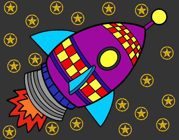 Desenho Foguete espacial pintado por gabyy