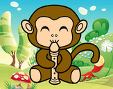 Desenho Macaco flautista pintado por hayna7