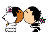 Desenho Beijo da recém casado pintado por patylove24