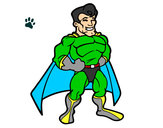 Desenho Super-herói musculoso pintado por Caio_kT