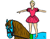 Desenho Trapezista em cima do cavalo pintado por ANNYSILVA
