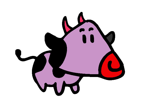 Desenho Vaca com cabeça triangular pintado por phatty
