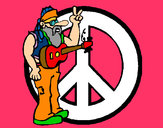 Desenho Musico hippy pintado por Bbia