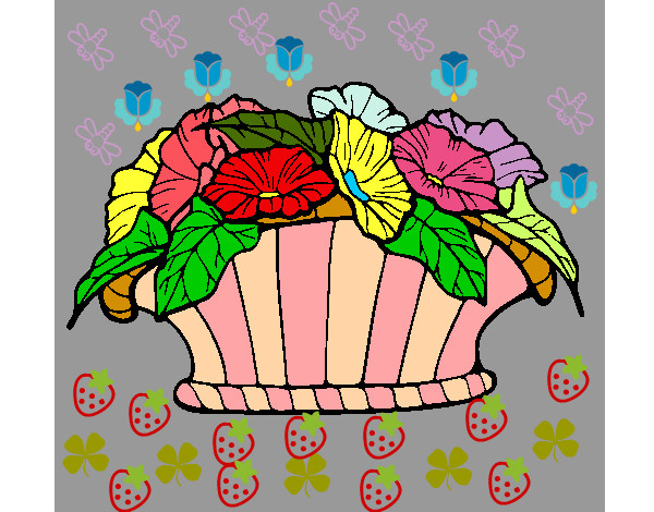 Desenho Cesta de flores 9 pintado por cleuci