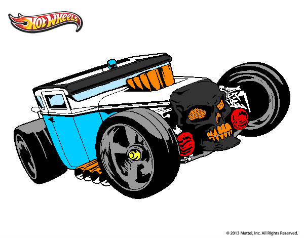 Desenho Hot Wheels Bone Shaker pintado por cotoquinho