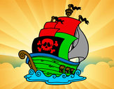 Desenho Navio de piratas pintado por pedroigorp