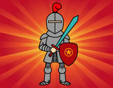 Desenho Cavaleiro com espada e escudo pintado por lonewolf