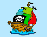 Desenho Navio de piratas pintado por bicas2