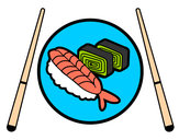 Desenho Placa de Sushi pintado por simao14