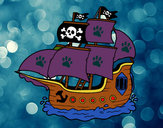 Desenho Barco pirata pintado por Clarinho