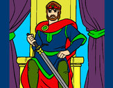 Desenho Cavaleiro rei pintado por Clarinho