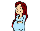 Desenho Mulher grávida pintado por Clarinho