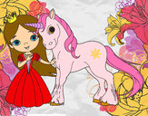 Desenho Princesa e unicórnio pintado por karina1012