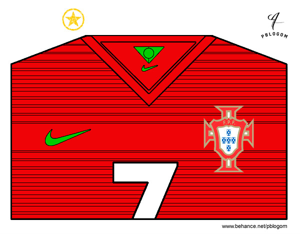 Desenho Camisa da copa do mundo de futebol 2014 de Portugal pintado por filipechal