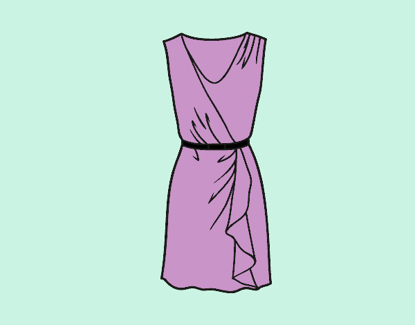 Desenho Vestido simples pintado por dudinha432