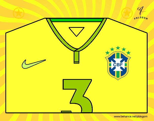 Desenho Camisa da copa do mundo de futebol 2014 do Brasil pintado por 9pinpolhas