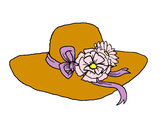 Desenho Chapéu por flores pintado por carolyna