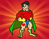 Desenho Super-herói musculoso pintado por Vinicius4