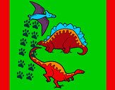 Desenho Três classes de dinossauros pintado por EduardoT
