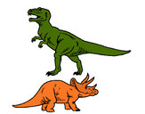 Desenho Tricerátopo e tiranossauro rex pintado por Jardel508