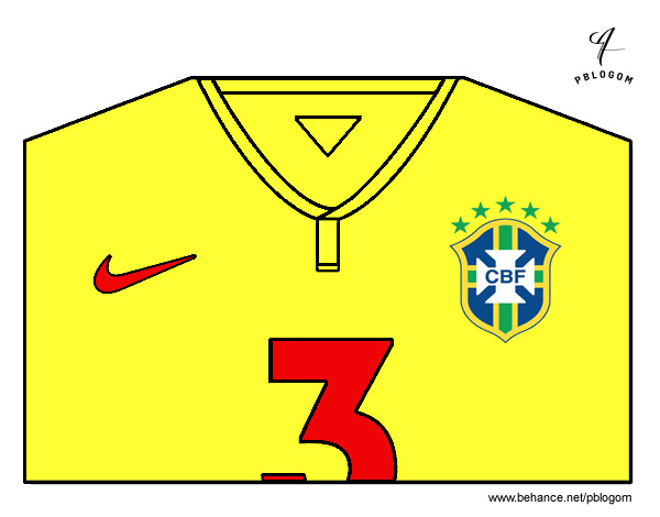 Desenho Camisa da copa do mundo de futebol 2014 do Brasil pintado por Cristiinna