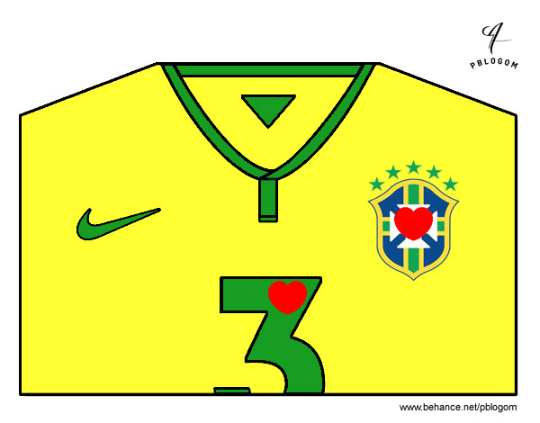 Desenho Camisa da copa do mundo de futebol 2014 do Brasil pintado por Keydson