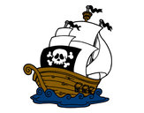 Desenho Navio de piratas pintado por Dado