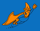 Desenho Super-herói voando pintado por macmagalha