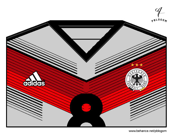 Desenho Camisa da copa do mundo de futebol 2014 da Alemanha pintado por juliarsr