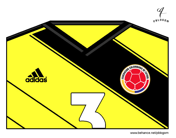 Desenho Camisa da copa do mundo de futebol 2014 da Colômbia pintado por juliarsr