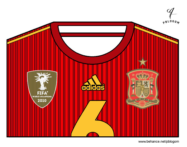 Desenho Camisa da copa do mundo de futebol 2014 da Espanha pintado por juliarsr
