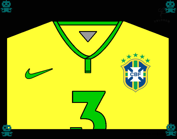 Desenho Camisa da copa do mundo de futebol 2014 do Brasil pintado por Luisk