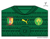 Desenho Camisa da copa do mundo de futebol 2014 do Camarões pintado por juliarsr