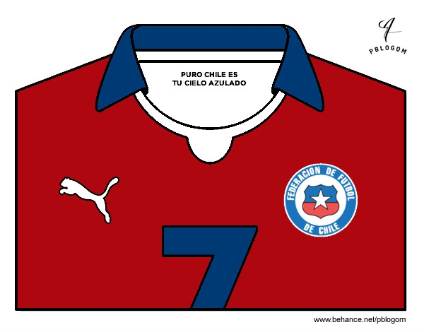 Desenho Camisa da copa do mundo de futebol 2014 do Chile pintado por juliarsr
