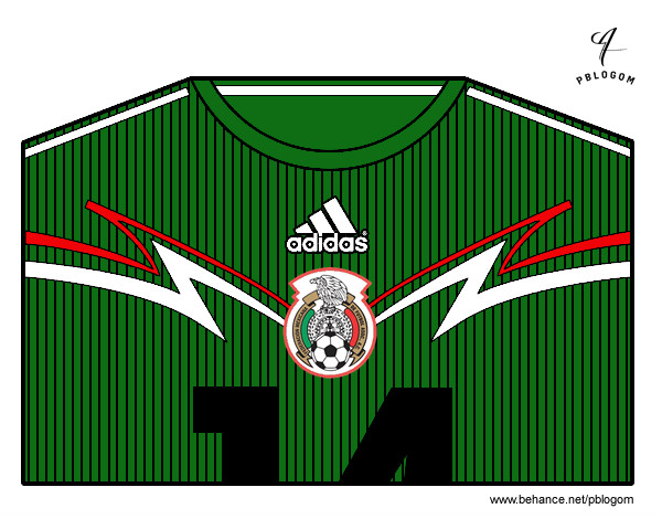 Desenho Camisa da copa do mundo de futebol 2014 do México pintado por juliarsr