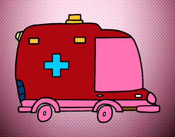 Desenho Ambulância de perfil pintado por emanuel4