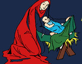 Desenho Nascimento do menino Jesús pintado por lilik