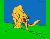 Desenho Tigre com dentes afiados pintado por getleman